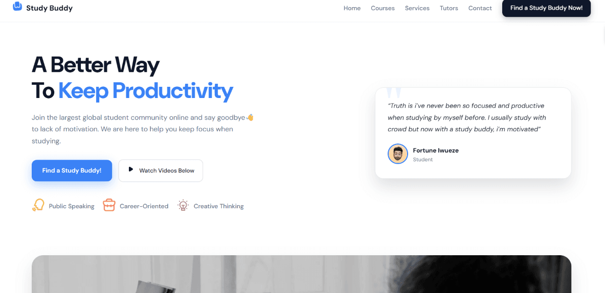 StudyBuddy learning dashboard preview