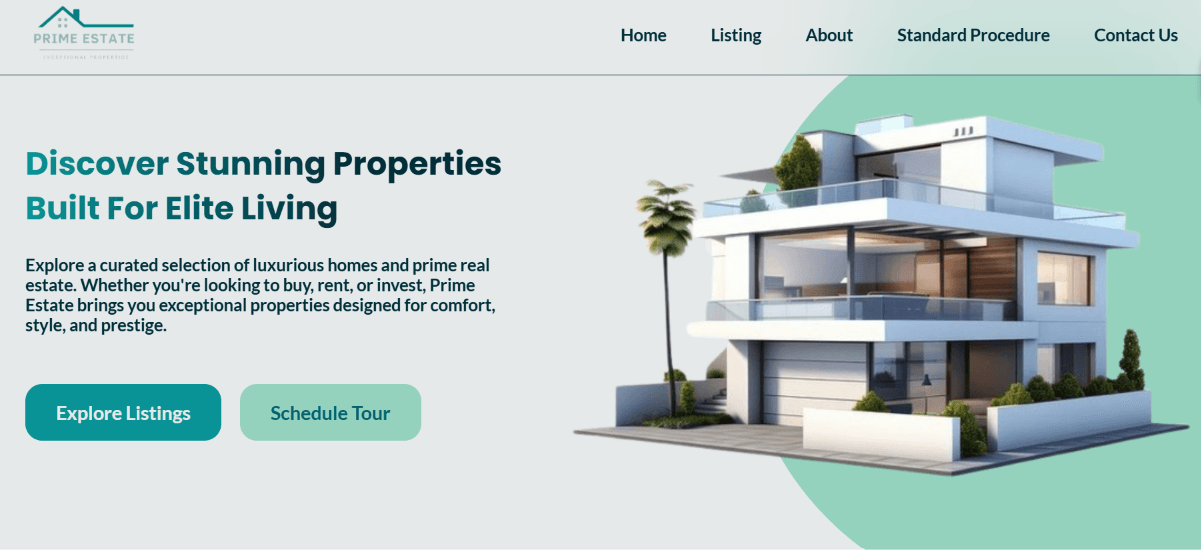 Prime Estate luxury property website preview