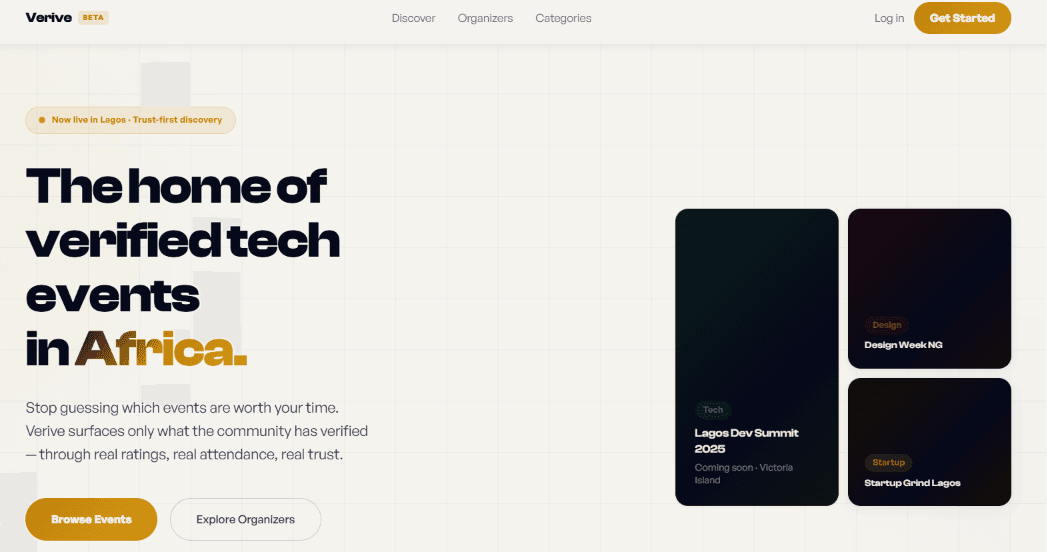 Verive verified tech events platform preview